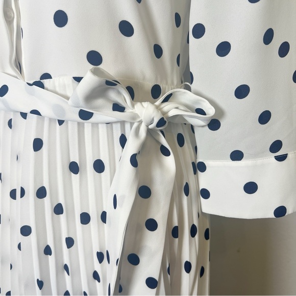 •HOBBS London• Leona Spot Print‎ Midi Shirt Dress in White & Black Size 2 - Picture 5 of 15